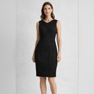 TAHARI kyle Dress With Texture Front And Zipper Size 6